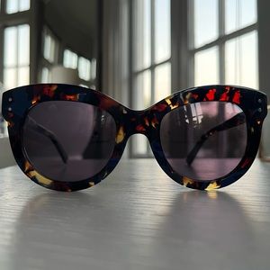 New Madewell Tortoise Shell Sunglasses With Sapphire Flecks